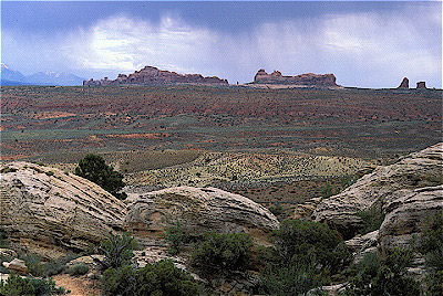 Rain Falling Over Desert