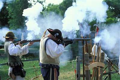 Militia Firing Matchlocks